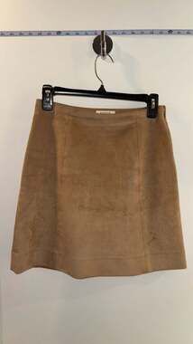 Babaton Modern Mini Skirt Faux Suede Tan Size 4